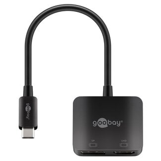 Goobay USB-C naar DisplayPort en HDMI 4K 60Hz adapter | zwart | 0,15 meter