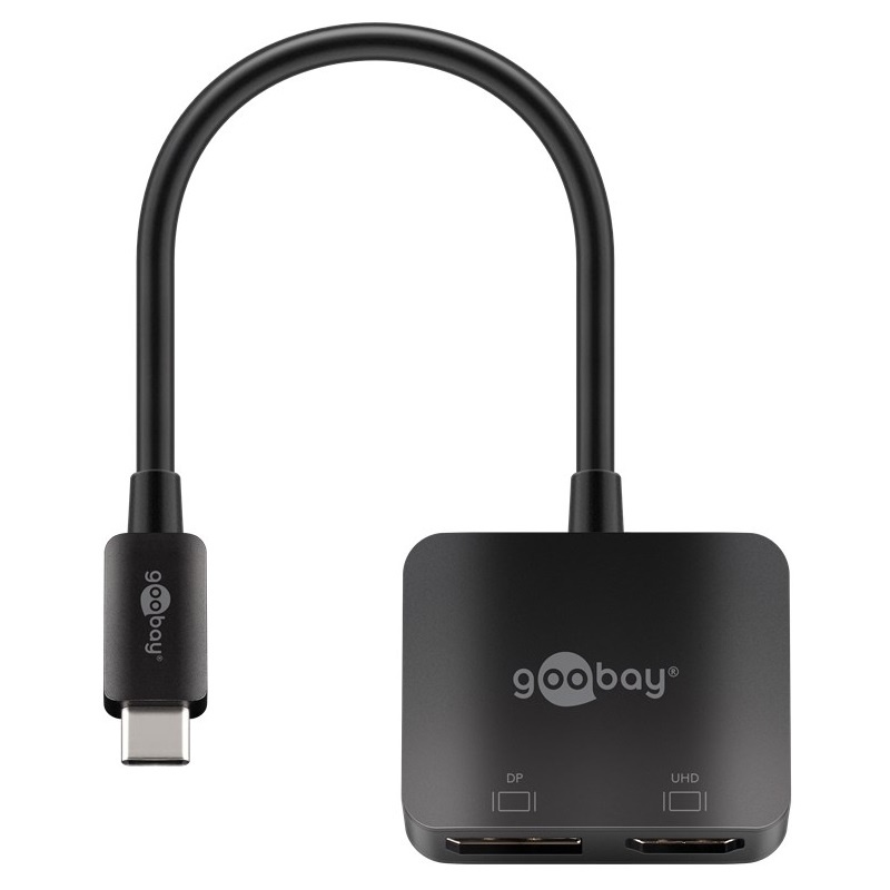 Goobay USB-C naar DisplayPort/HDMI Adapter - Zwart