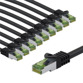 Goobay Goobay GHMT-certified CAT 8.1 Patch Cord, S/FTP, 1 m, black, Set of 10