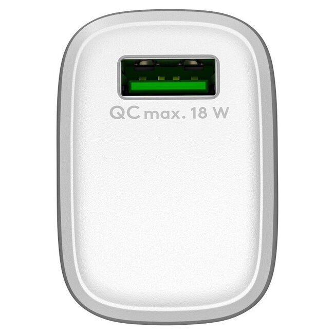 Goobay USB thuislader met 1 USB-A QC poort | 18W | wit