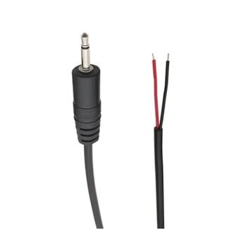 Universal 2,5mm Jack (m) mono - open eind audiokabel | zwart | 0,25 meter