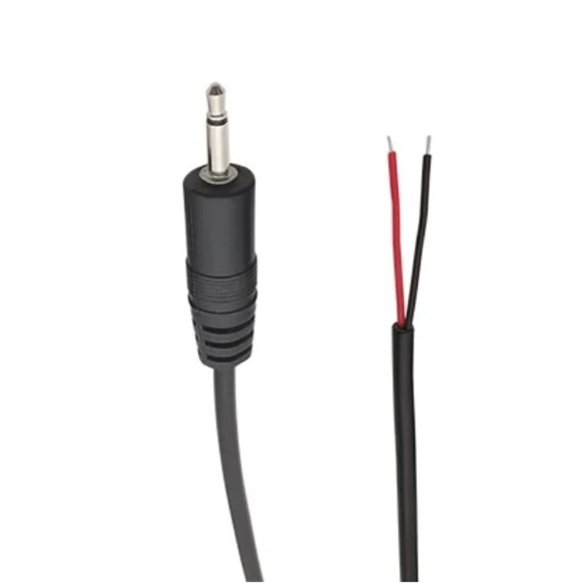 2,5mm Jack (m) mono - open eind audiokabel | zwart | 0,25 meter