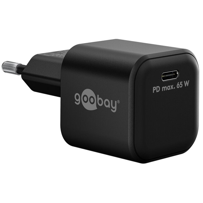 Goobay thuislader met 1 USB-C PD poort | GaN | 65W | zwart