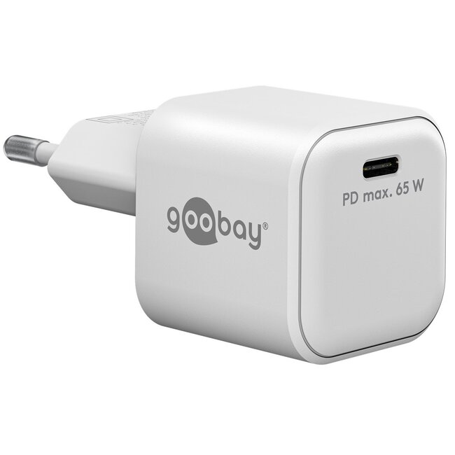 Goobay thuislader met 1 USB-C PD poort | GaN | 65W | wit
