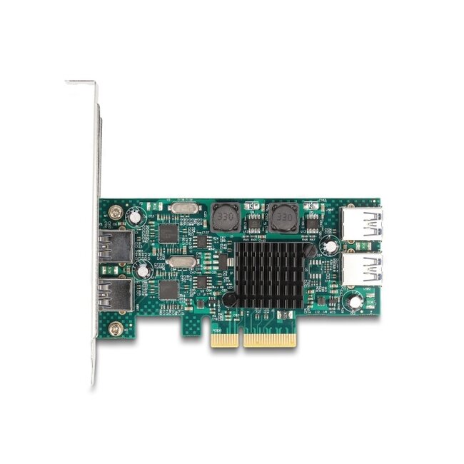 Delock PCI Express x4 Card to 2 x external USB 5 Gbps Type-A + 2 x internal USB 5 Gbps Type-A Dual Channel - Low Profile Form Factor