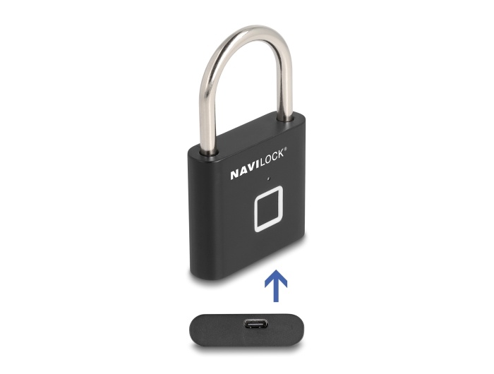 DeLOCK Navilock Padlock with fingerprint Black