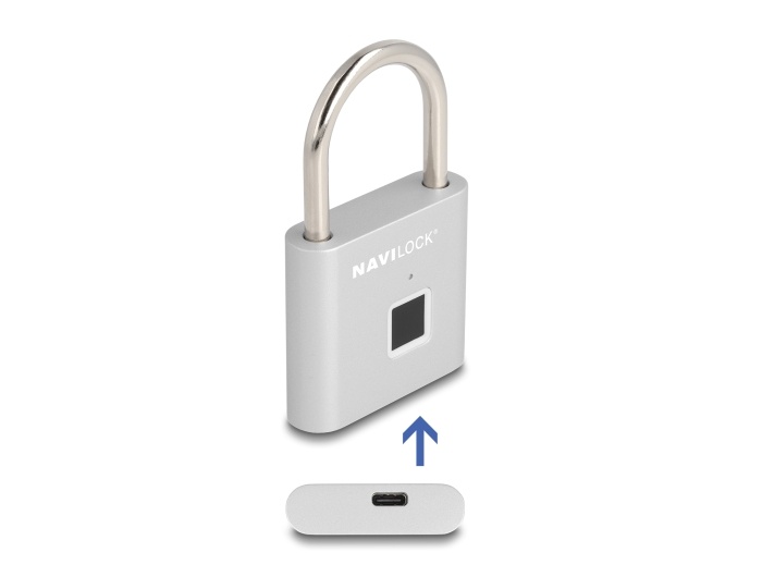 DeLOCK Navilock Padlock with fingerprint Silver