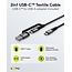 Goobay 2in1 USB Textile Cable, Space Grey/Silver, 2 m