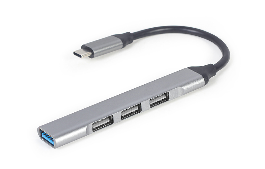 Gembird USB C HUB - 4 poort - 1 x USB 3.1 + 3 x USB 2.0 - Geschikt voor Apple Macbook Pro / Air, Lenovo, Samsung - Zilver