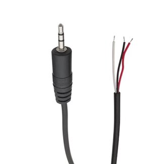 Universal 2,5mm Jack (m) stereo - open eind audiokabel | zwart | 0,25 meter