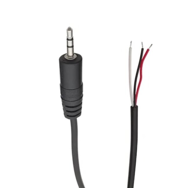 2,5mm Jack (m) stereo - open eind audiokabel | zwart | 0,25 meter