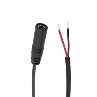 Dolphix 3,5mm Jack (v) mono - open eind audiokabel | zwart | 0,30 meter