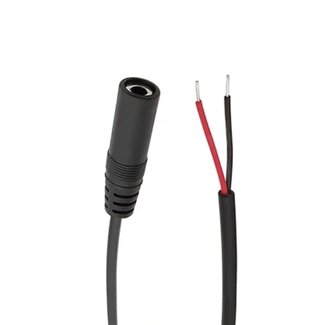 Universal 3,5mm Jack (v) mono - open eind audiokabel | zwart | 0,30 meter