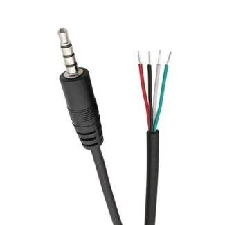 Dolphix 3,5mm Jack (m) 4-polig - open eind audiokabel | zwart | 0,30 meter