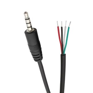 Universal 3,5mm Jack (m) 4-polig - open eind audiokabel | zwart | 0,30 meter