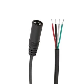 Universal 3,5mm Jack (v) 4-polig - open eind audiokabel | zwart | 0,30 meter