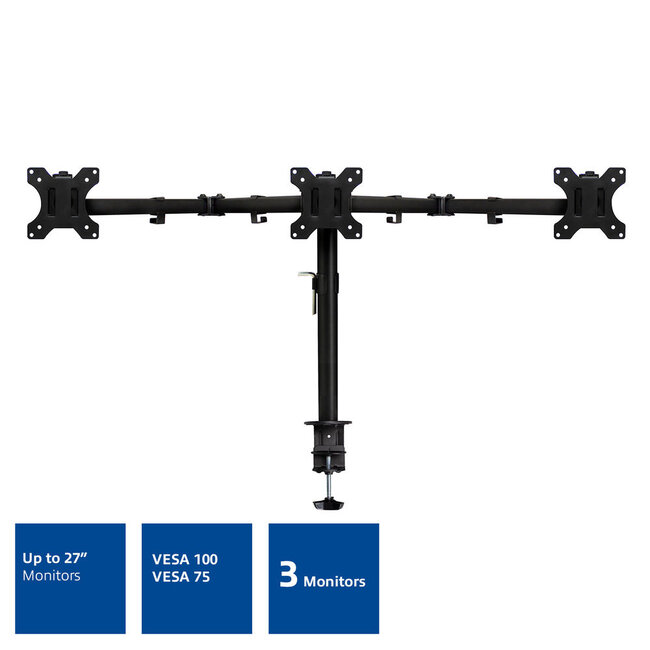 ACT bureaubeugel voor 3 monitoren tot 27 inch | full motion