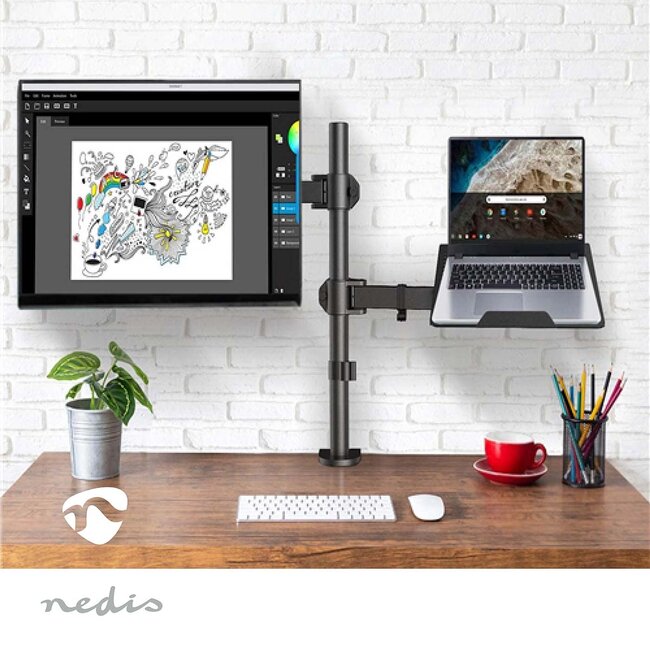 Nedis bureaubeugel voor monitoren tot 32 inch en notebooks tot 17 inch | full motion