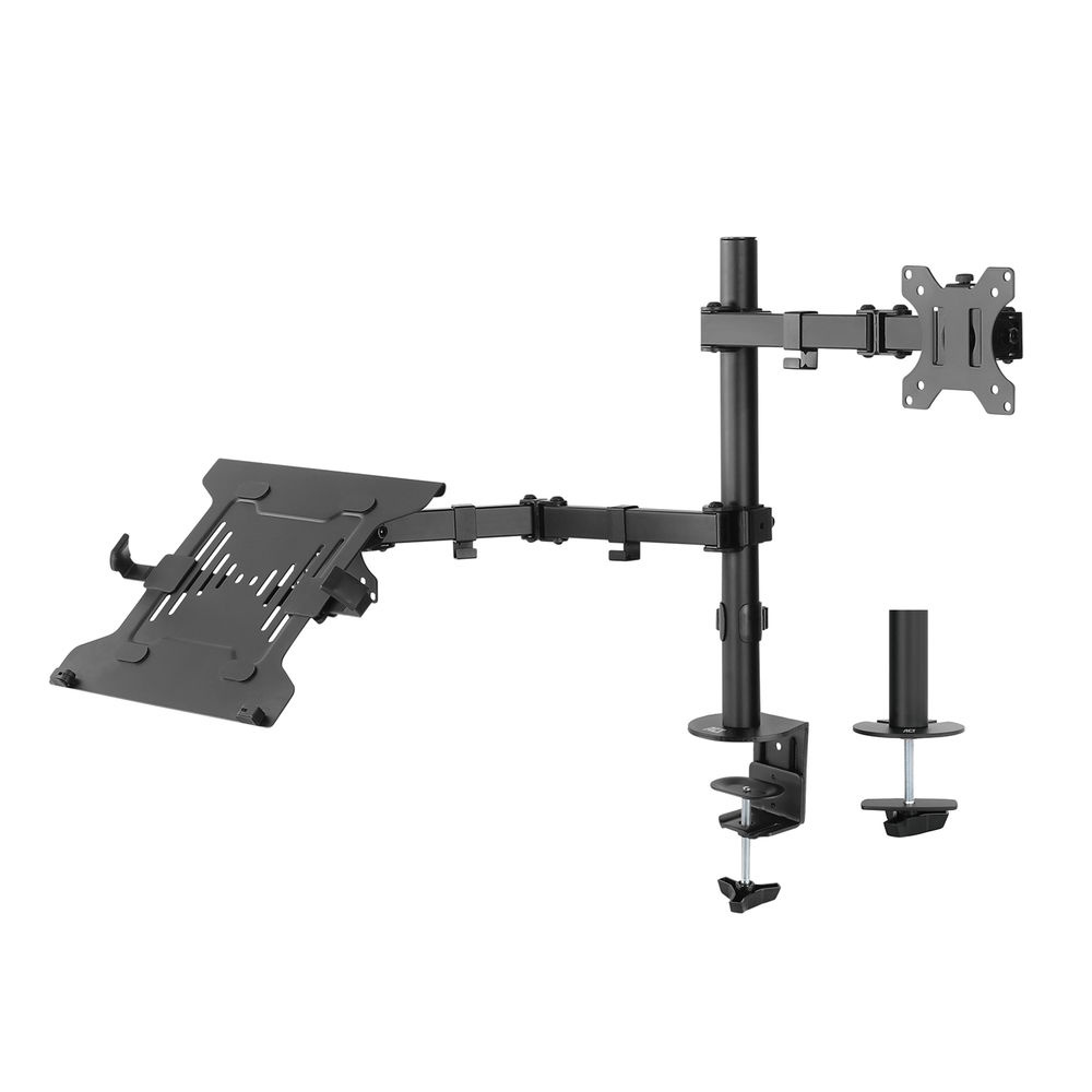 ACT AC8305 Monitor Bureausteun + Laptop Arm | 1 scherm tot 32" | 1 laptop tot 15.6"