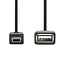 USB-Adapter | USB 2.0 | Mini 5-Pin Male | USB-A Female | 480 Mbps | OTG | 0.20 m | Rond | Vernikkeld | Zwart | Doos