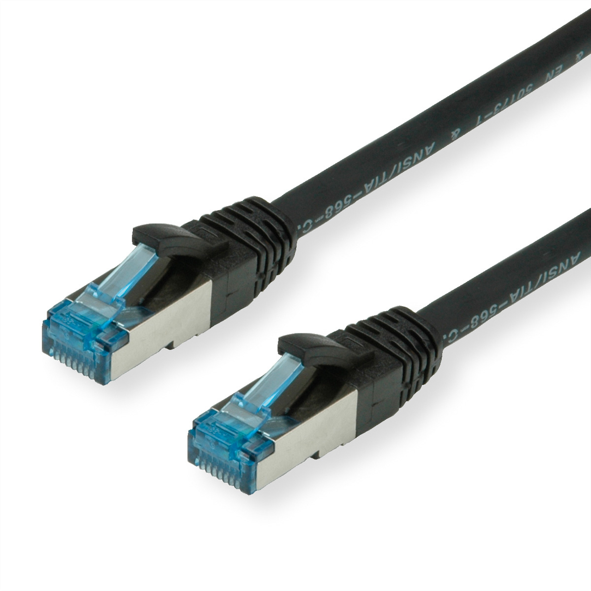 VALUE Patchkabel Kat.6A (Class EA) S/FTP (PiMF), LSOH, zwart, 0,15 m
