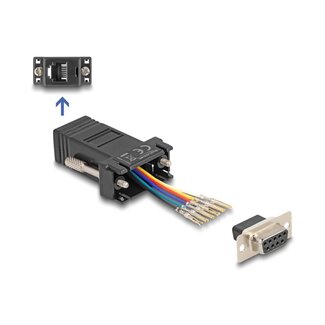 DeLOCK Delock D-Sub 9 pin female to RJ12 female Assembly Kit black