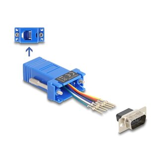 DeLOCK Delock D-Sub 9 pin male to RJ12 female Assembly Kit blue