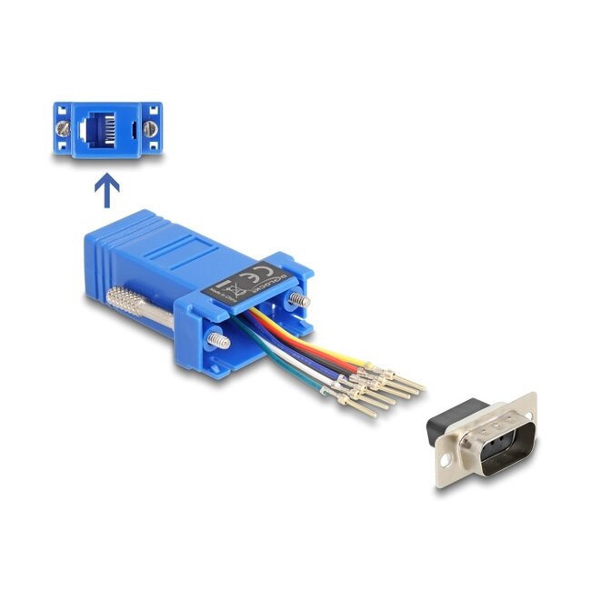 Delock D-Sub 9 pin male to RJ12 female Assembly Kit blue