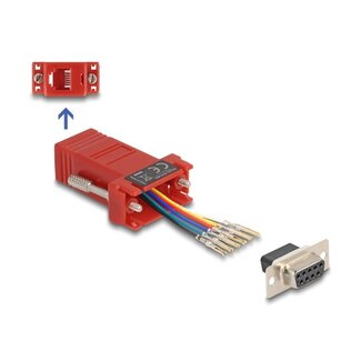 DeLOCK Delock D-Sub 9 pin female to RJ12 female Assembly Kit red