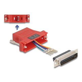 DeLOCK Delock D-Sub 25 pin male to RJ12 female Assembly Kit red
