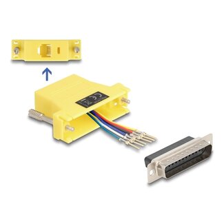 DeLOCK Delock D-Sub 25 pin male to RJ12 female Assembly Kit yellow