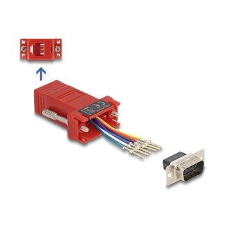 DeLOCK Delock D-Sub 9 pin male to RJ12 female Assembly Kit red