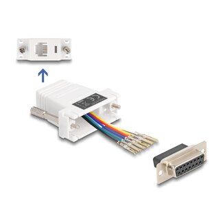DeLOCK Delock D-Sub 15 pin female to RJ12 female Assembly Kit white