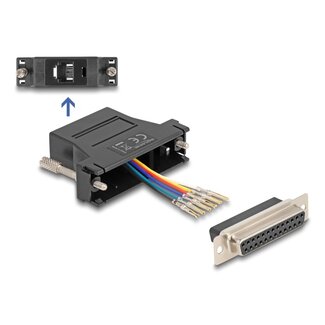 DeLOCK Delock D-Sub 25 pin female to RJ12 female Assembly Kit black