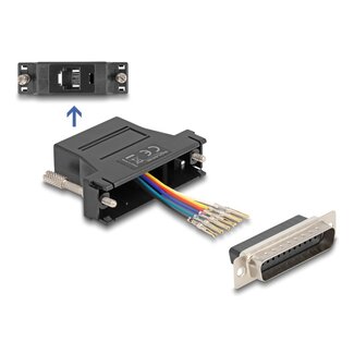 DeLOCK Delock D-Sub 25 pin male to RJ12 female Assembly Kit black