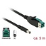 Delock PoweredUSB cable male 12 V > DC 5.5 x 2.1 mm male 5 m for POS printers and terminals