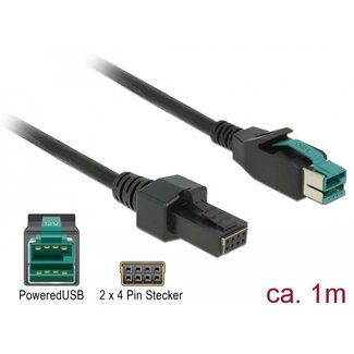 DeLOCK Delock PoweredUSB cable male 12 V > 2 x 4 pin male 1 m for POS printers and terminals