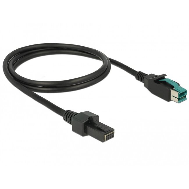 Delock PoweredUSB cable male 12 V > 2 x 4 pin male 1 m for POS printers and terminals