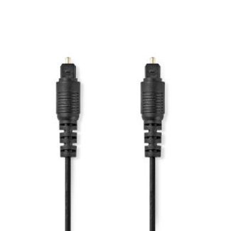 Nedis Optische Audiokabel | TosLink Male | TosLink Male | 1.00 m | Rond | PVC | Zwart | Label