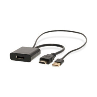 Nedis HDMI™-Adapter | HDMI™ Connector | DisplayPort Male / USB-A Male | Verguld | Recht | PVC | Zwart | 1 Stuks | Doos