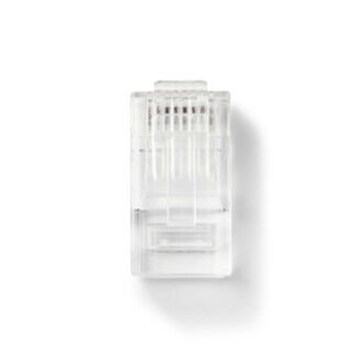 Nedis RJ45-Connector | RJ45 Pass Through | Stranded UTP CAT5 | Recht | Verguld | 10 Stuks | PVC | Transparant | Doos