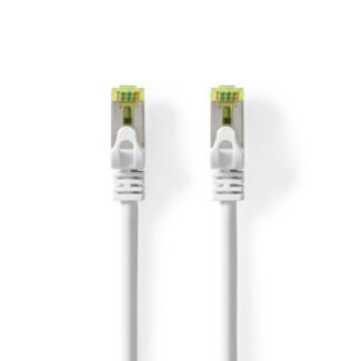 Nedis CAT7 Netwerkkabel | S/FTP | RJ45 Male | RJ45 Male | 0.25 m | Snagless | Rond | LSZH | Wit | Label