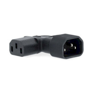 Nedis Verlengstekker | IEC-320-C13 | IEC-320-C14 | Links Gehoekt | Vernikkeld | PVC | Zwart | Doos | 1 Stuks