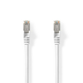 Nedis Cat 8.1 Netwerkkabel - S/FTP - RJ45 Male - RJ45 Male - 0.50 m - Rond - LSZH / PVC - Wit - Label