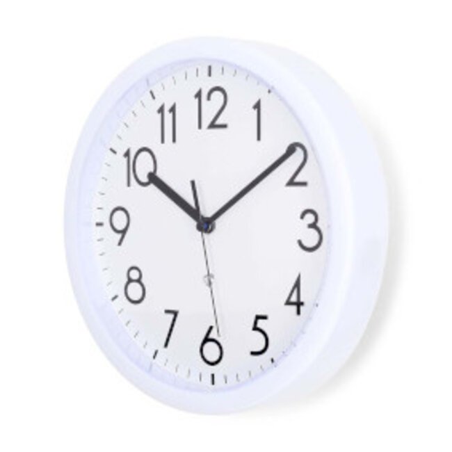 Wandklok | Diameter: 220 mm | Kunststof | Wit