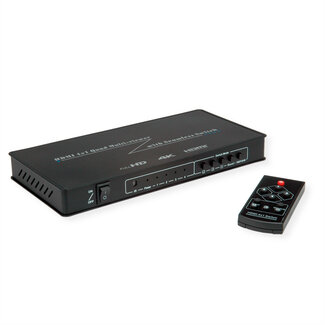 Roline ROLINE HDMI 4x1 QUAD Multi-Viewer Switch, naadloos schakelen