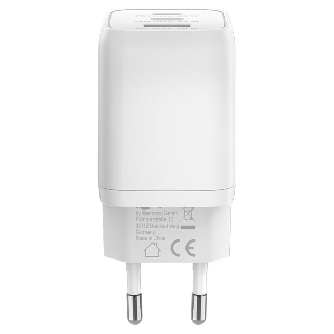 Goobay nano thuislader met 2x USB-C PD en 1x USB-A QC | GaN | 65W | wit