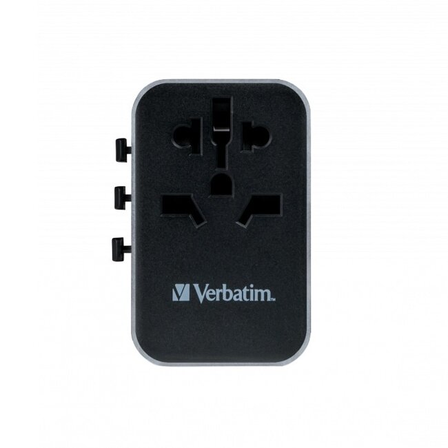 Verbatim UTA-04 universele reisadapter | 3x USB-A + 2x USB-C | 61W