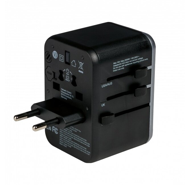 Verbatim UTA-04 universele reisadapter | 3x USB-A + 2x USB-C | 61W