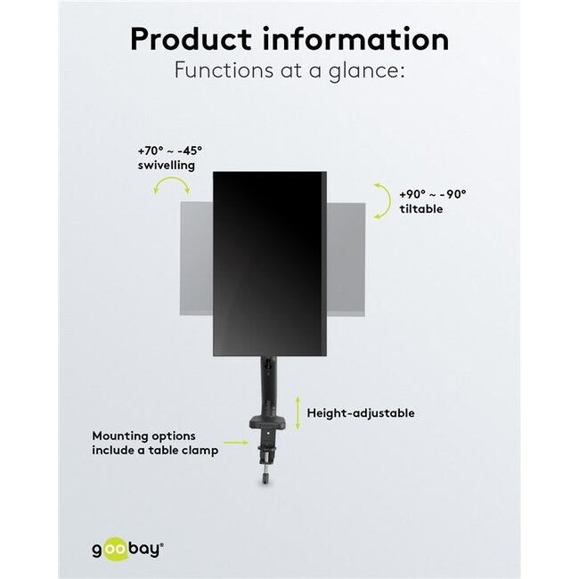 Goobay bureaubeugel voor monitoren tot 32 inch | interactief